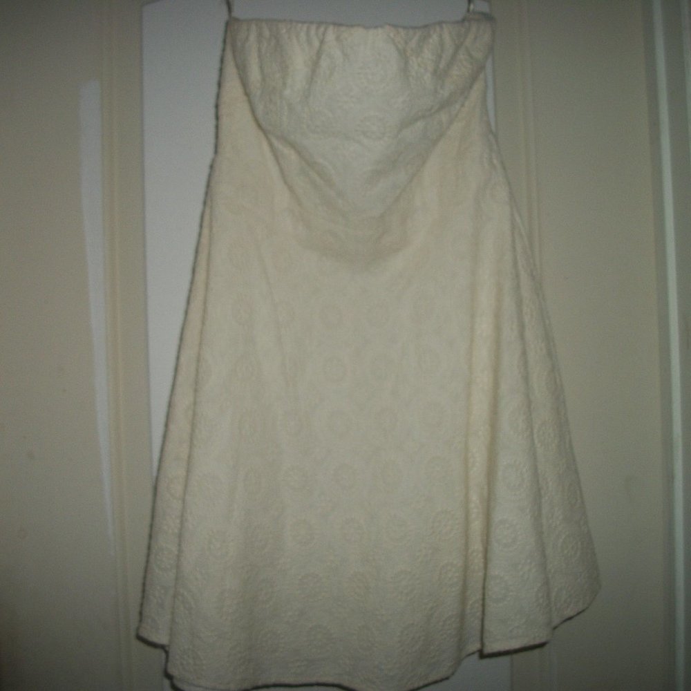 CLEAN GIRL SWEET CREAMY WHITE STRAPLESS TEXTURES SUNDRESS 6